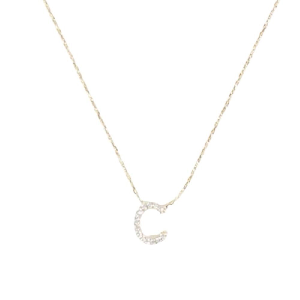 NEW Altar’d State Gold Pave Dainty C Necklace